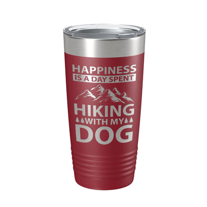 Dog Lover Tumbler Happiness Is A Day Spent Hiking With My Dog Travel Mug Insulated Laser Engraved Coffee Cup Happy 20 oz-18