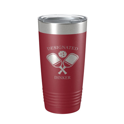Pickleball Tumbler Designated Dinker Travel Mug Funny Pickle Ball Insulated Laser Engraved Coffee Cup Gift 20 oz-18