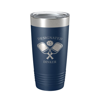 Pickleball Tumbler Designated Dinker Travel Mug Funny Pickle Ball Insulated Laser Engraved Coffee Cup Gift 20 oz-2