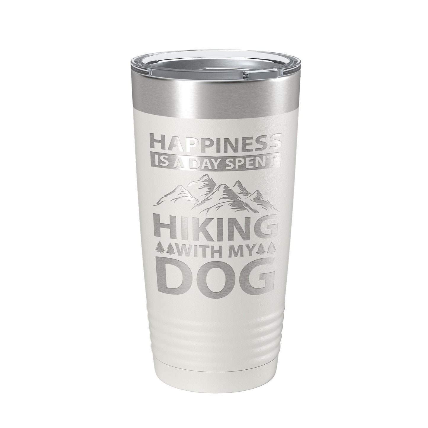 Dog Lover Tumbler Happiness Is A Day Spent Hiking With My Dog Travel Mug Insulated Laser Engraved Coffee Cup Happy 20 oz-7