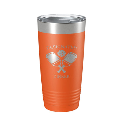 Pickleball Tumbler Designated Dinker Travel Mug Funny Pickle Ball Insulated Laser Engraved Coffee Cup Gift 20 oz-4