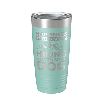 Dog Lover Tumbler Happiness Is A Day Spent Hiking With My Dog Travel Mug Insulated Laser Engraved Coffee Cup Happy 20 oz-12