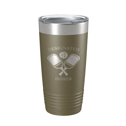 Pickleball Tumbler Designated Dinker Travel Mug Funny Pickle Ball Insulated Laser Engraved Coffee Cup Gift 20 oz-21