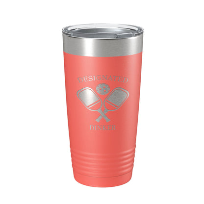 Pickleball Tumbler Designated Dinker Travel Mug Funny Pickle Ball Insulated Laser Engraved Coffee Cup Gift 20 oz-20