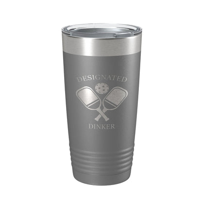 Pickleball Tumbler Designated Dinker Travel Mug Funny Pickle Ball Insulated Laser Engraved Coffee Cup Gift 20 oz-16