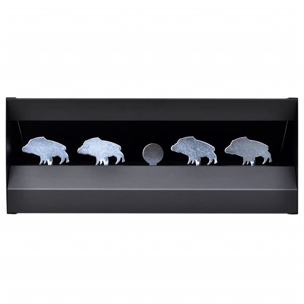 vidaXL Magnetic Knockdown Pellet Catcher Shooting Target Wild Boar Design-0