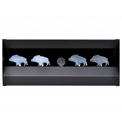 vidaXL Magnetic Knockdown Pellet Catcher Shooting Target Wild Boar Design-0