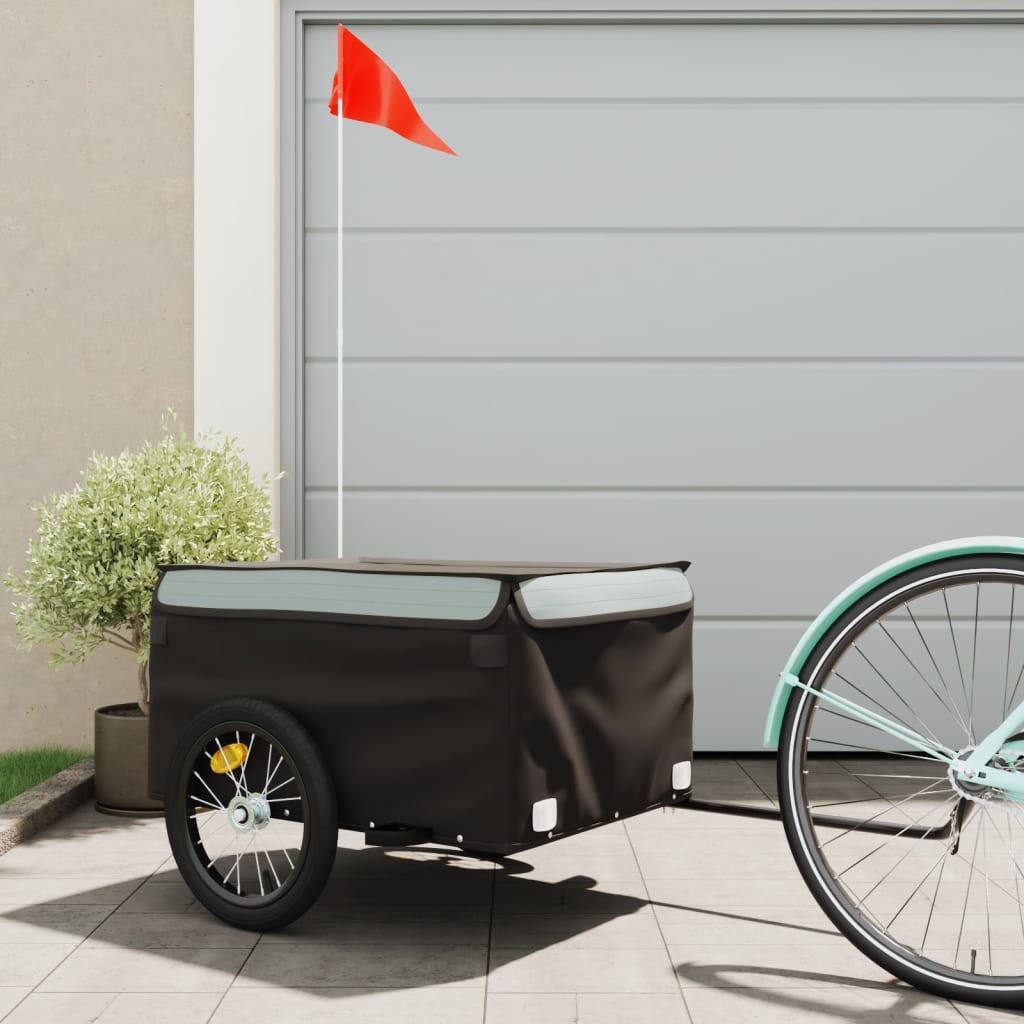 vidaXL Bike Trailer Kids Bicycle Cargo Trailer Cart Wagon with Tow Bar Iron-13