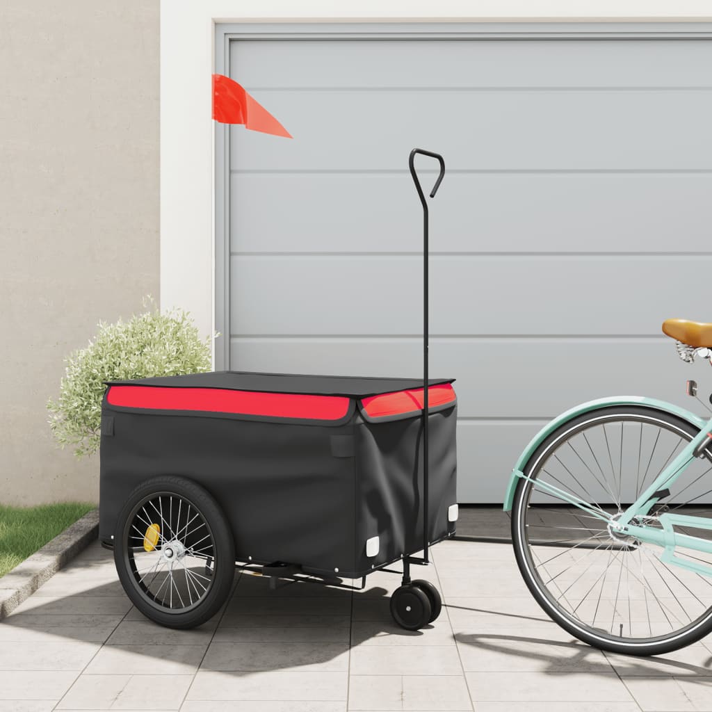vidaXL Bike Trailer Kids Bicycle Cargo Trailer Cart Wagon with Tow Bar Iron-8