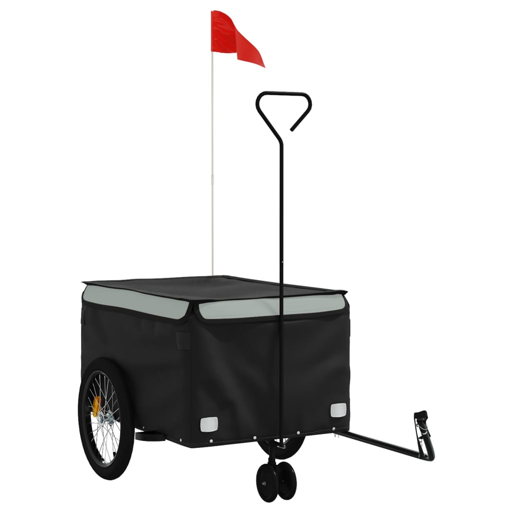 vidaXL Bike Trailer Kids Bicycle Cargo Trailer Cart Wagon with Tow Bar Iron-1