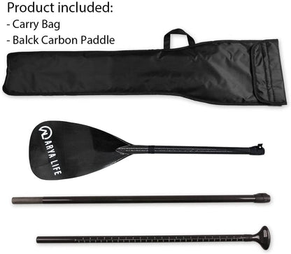 Arya Life 3 Piece Stand Up Paddle Board Paddle, SUP Paddle with Fiberglass Blade, Adjustable Carbon Fiber Shaft, 70-86 Inches, Black-3