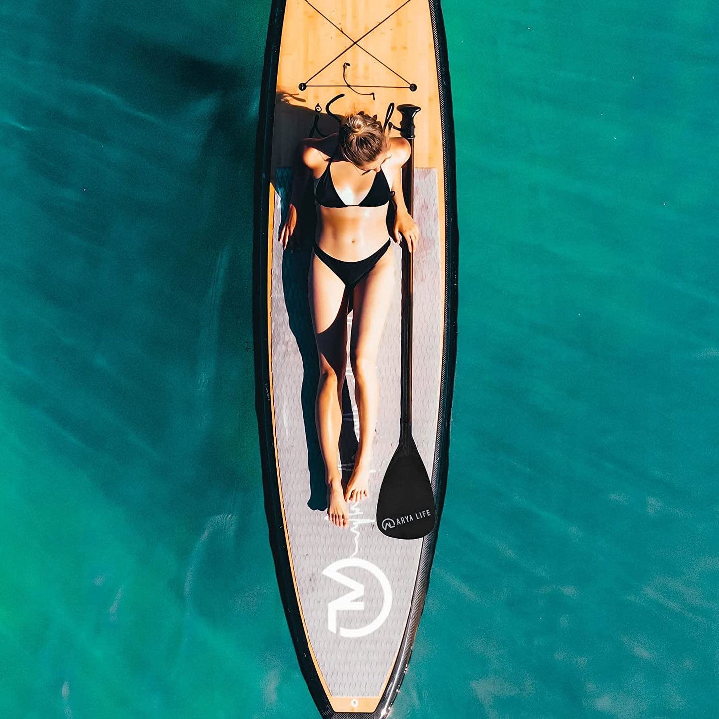 Arya Life 3 Piece Stand Up Paddle Board Paddle, SUP Paddle with Fiberglass Blade, Adjustable Carbon Fiber Shaft, 70-86 Inches, Black-6