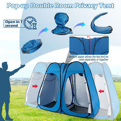 Oversized Pop Up Shower Tent with Window Floor and Storage Pocket-Black-4