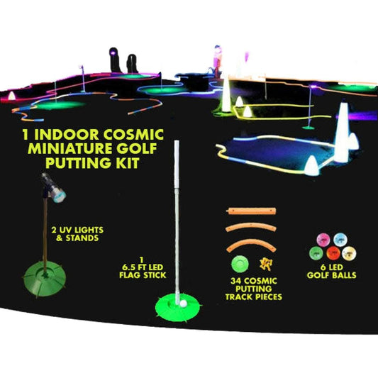 Glow in the Dark Miniature Golf Putting Kit Indoor-0