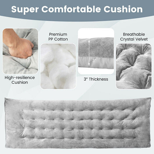 75 x 27.5 Inch Camping Cot Pads with Soft and Breathable Crystal Velvet-Gray-3