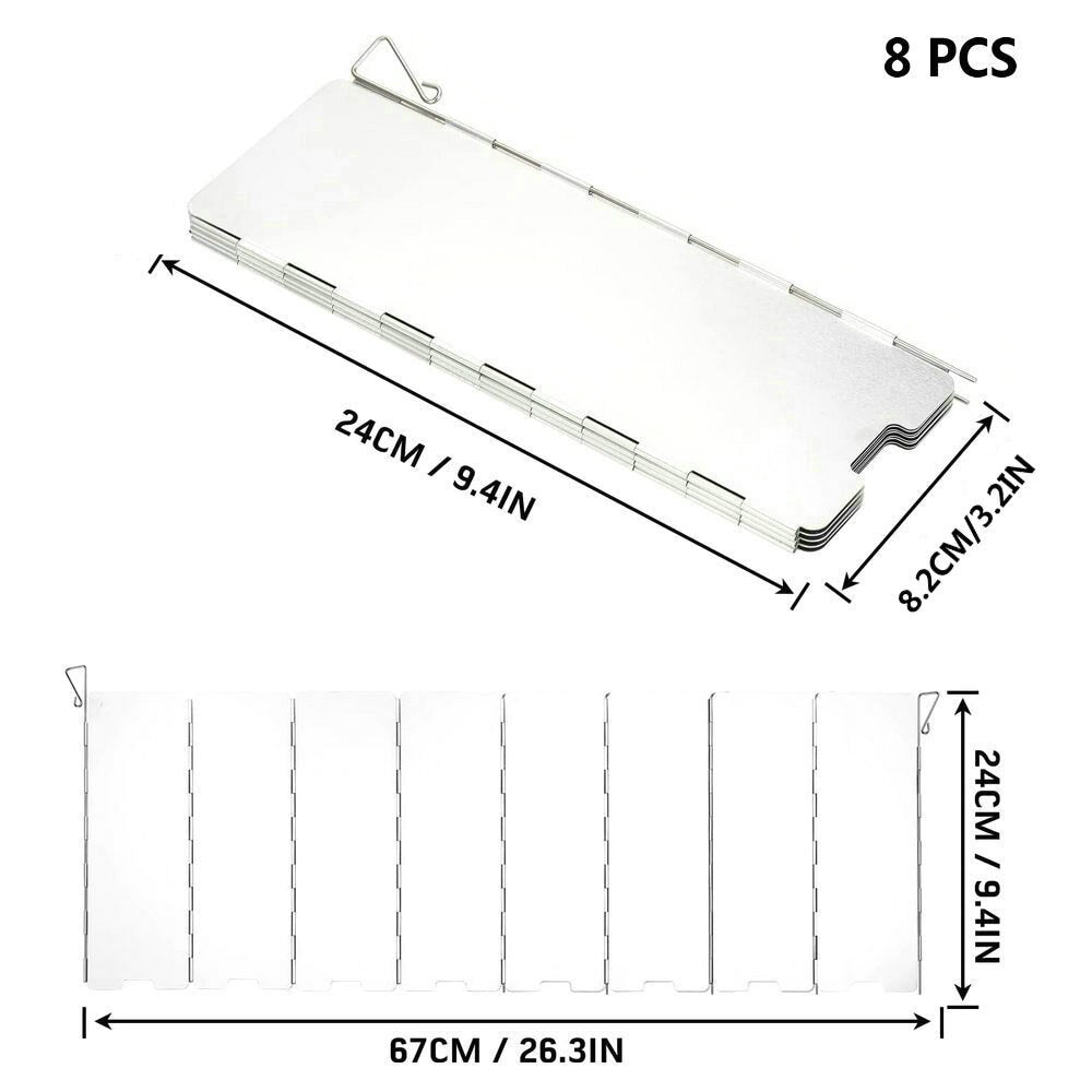 Plates Gas Stove Wind Shield Outdoor Camping Picnic Cooking Burner Windproof Screen Aluminum Alloy Wind Screen-5