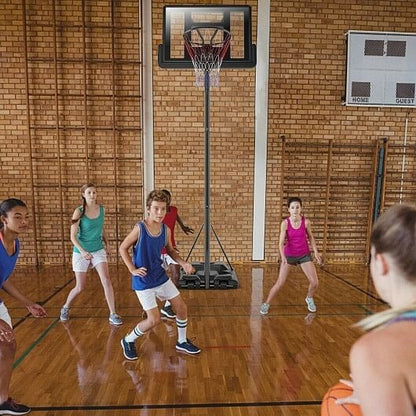 Height Adjustable Portable Shatterproof Backboard Basketball Hoop with 2 Nets-5