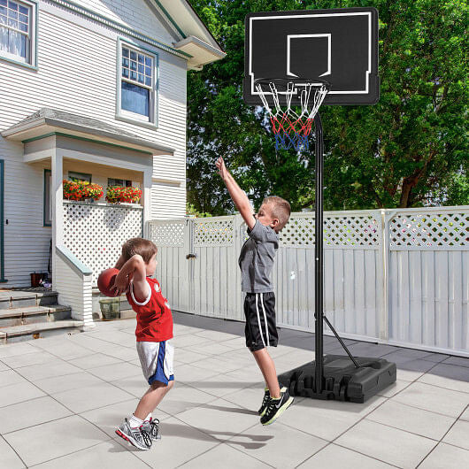 Portable Outdoor Basketball Hoop 6.9-8.5 FT Adjustable with Fillable Base Shatterproof PC Backboard-0