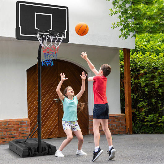 Portable Outdoor Basketball Hoop 6.9-8.5 FT Adjustable with Fillable Base Shatterproof PC Backboard-1