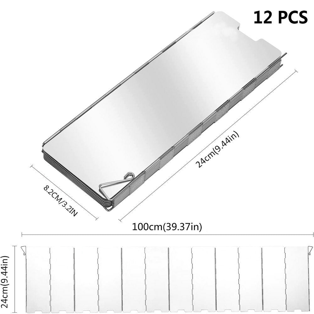 Plates Gas Stove Wind Shield Outdoor Camping Picnic Cooking Burner Windproof Screen Aluminum Alloy Wind Screen-6