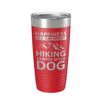 Dog Lover Tumbler Happiness Is A Day Spent Hiking With My Dog Travel Mug Insulated Laser Engraved Coffee Cup Happy 20 oz-10