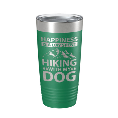 Dog Lover Tumbler Happiness Is A Day Spent Hiking With My Dog Travel Mug Insulated Laser Engraved Coffee Cup Happy 20 oz-9