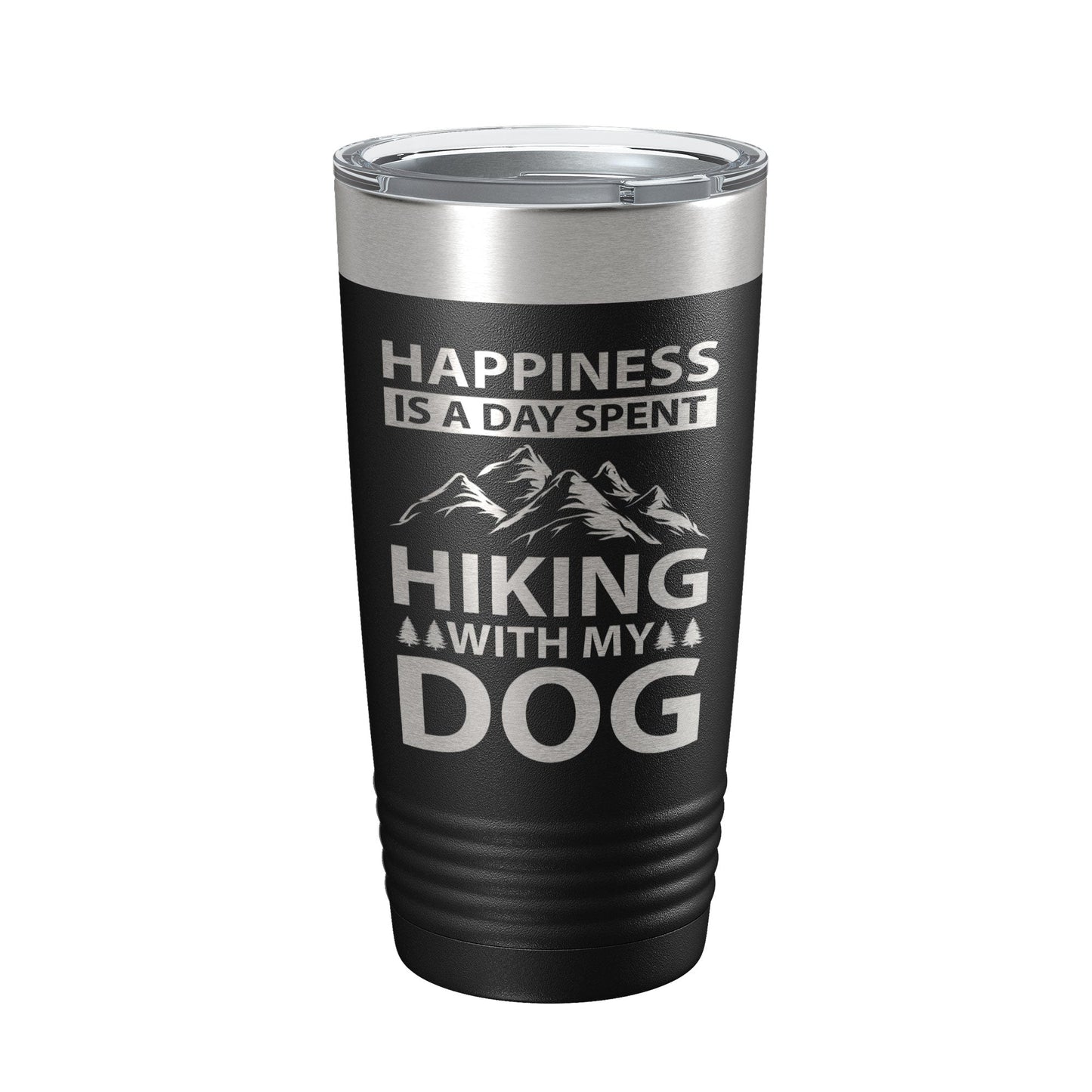 Dog Lover Tumbler Happiness Is A Day Spent Hiking With My Dog Travel Mug Insulated Laser Engraved Coffee Cup Happy 20 oz-5