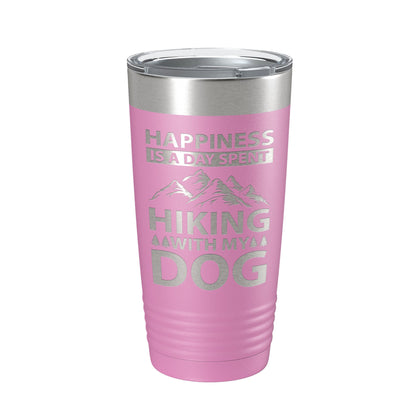Dog Lover Tumbler Happiness Is A Day Spent Hiking With My Dog Travel Mug Insulated Laser Engraved Coffee Cup Happy 20 oz-14