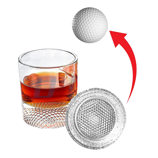 The Wine Savant Golf Ball Whiskey Glasses Set of 2-8oz Golf Gifts - Unique Whiskey Golf Glasses Set - Golf Gifts For Men & Women - Gifts for Golfers Golf Accessories Golf Ball Glasses (2 pack)-0